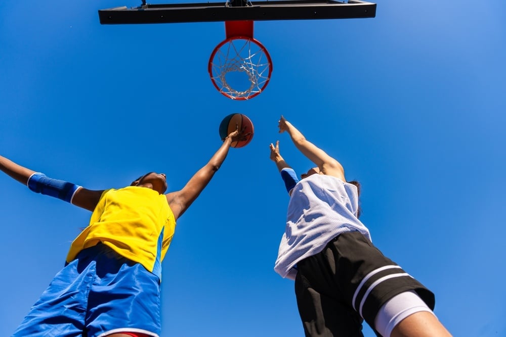 March madness basketball court